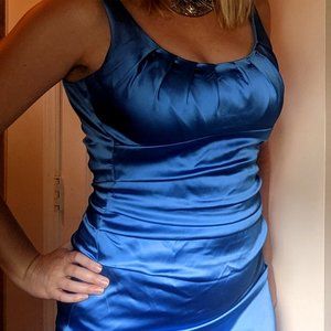 Silky Blue Dress Size 6 Suzi Chin for Maggy Boutique